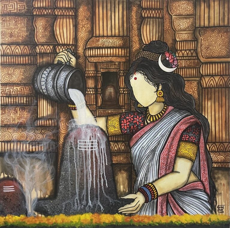 Maheshwari-wife of Maheshvara (Shiva),emphasizing her divine status and marital relationship.