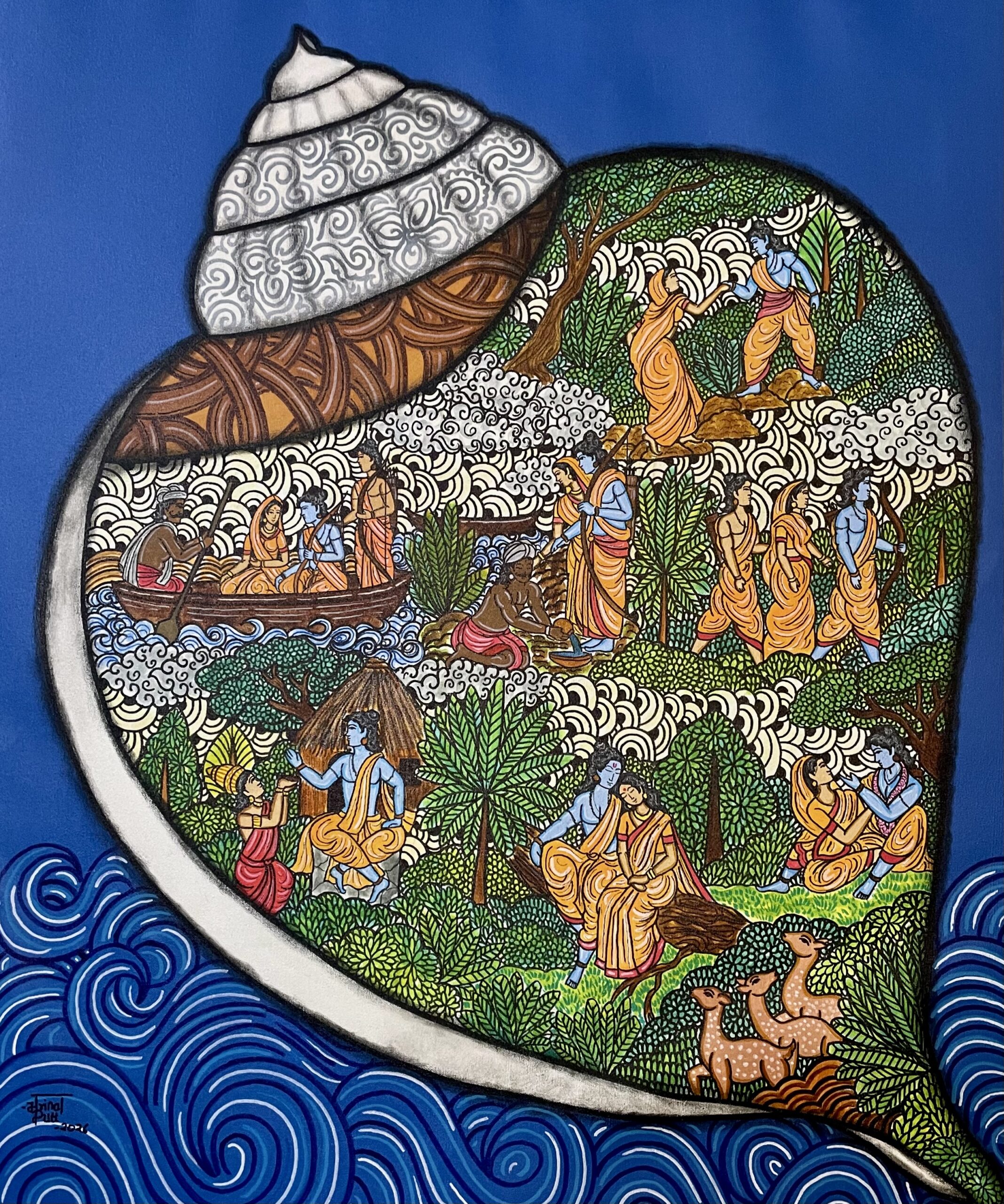 Vanvasi- depicts the story exile of Lord Rama, who willingly left his kingdom to honor his father’s promise, accompanied by Sita and Lakshmana, symbolizing sacrifice, duty, and righteousness from the epic Ramayana